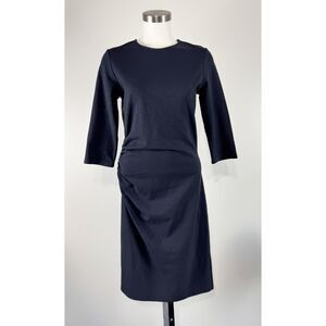 Obakki Dress Career Sz M Pullover Stretch Bodycon Knee Length Blue 3/4 Sleeve
